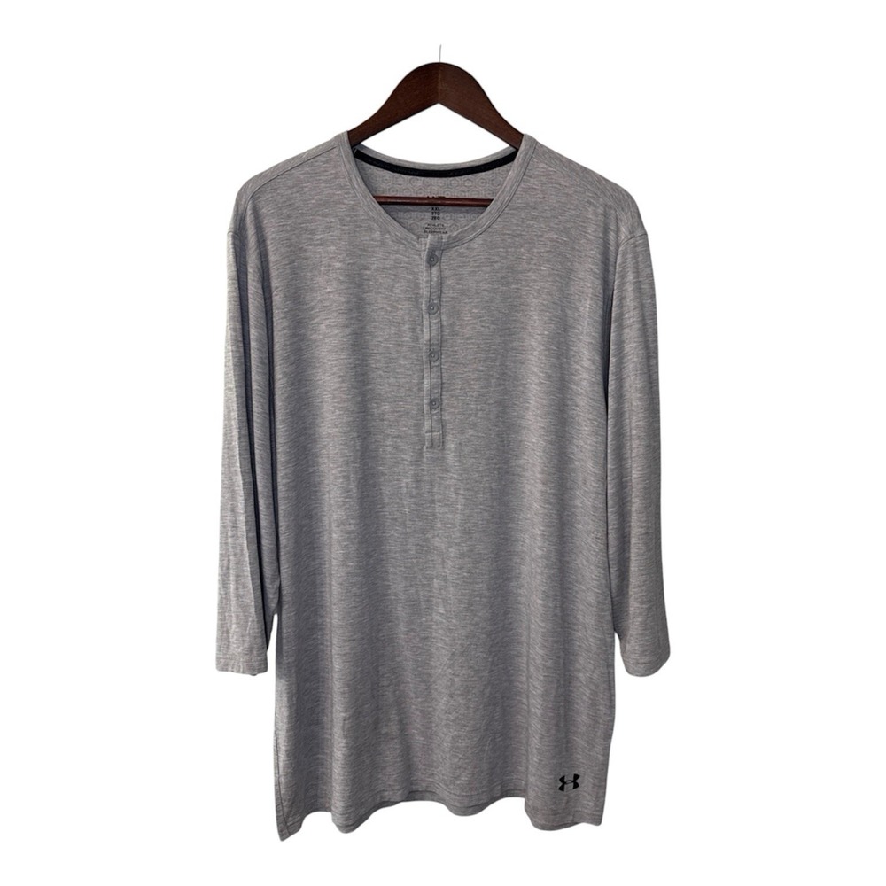 Under Armour Athlete Recovery Sleepwear Henley Shirt men's XXL gray Tom Brady